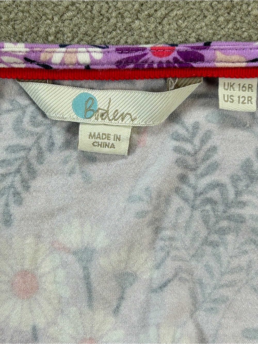 Boden Cassia Jersey Midi Floral Purple Wrap Dress in Size 12 - Picture 9 of 11